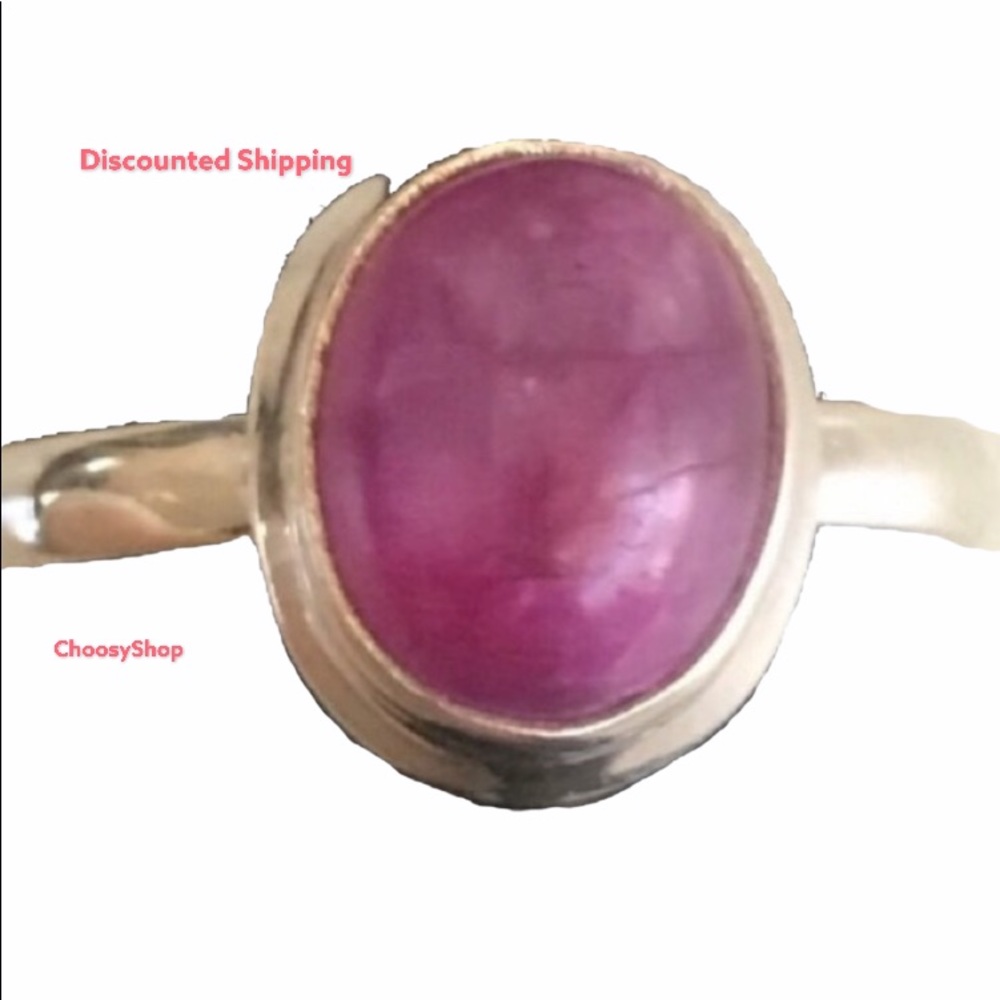 Sterling Ring NWT Pink Rainbow Stone Ring 925 Sterling Silver Handcrafted Sz 8.5